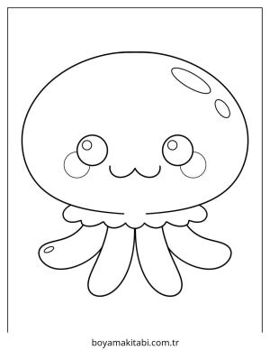 Jellyfish boyama sayfası – el becerilerini geliştirir, boyama çalışması