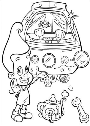 Jimmy Neutron boyama sayfası,  coloring page, Çocuklar için Jimmy Neutron baskısı, 