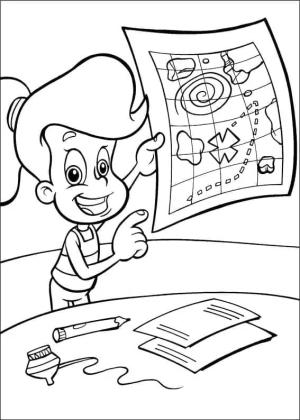 Jimmy Neutron boyama sayfası,  coloring page, Cindy Vortex trzyma mapę, 