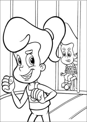 Jimmy Neutron boyama sayfası,  coloring page, Jimmy ve Cindy Vortex, 