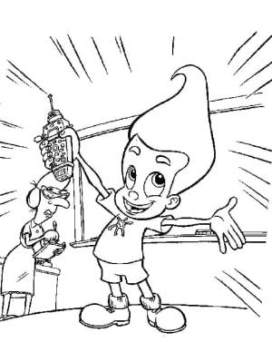 Jimmy Neutron boyama sayfası,  coloring page, Jimmy ve Ms. Fowl, 