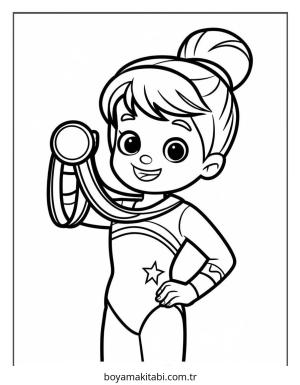 Jimnastik boyama sayfası – sanatsal çalışma, çocuklar için