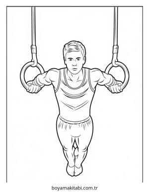 Jimnastik boyama sayfası – renkli çizimler, okul öncesi