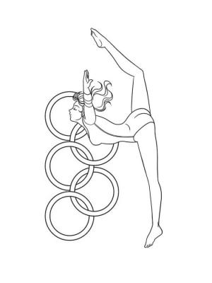 Jimnastik boyama sayfası,  coloring page, Ritmik cimnastikte olimpiyat şampiyonu., 