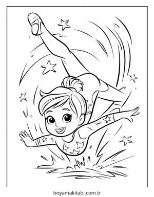 Jimnastik boyama sayfası – el becerilerini geliştirir, boyama çalışması