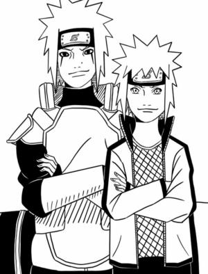 Jiraiya boyama sayfası,  coloring page, Küçük Jiraiya ve Çocuk Minato, 