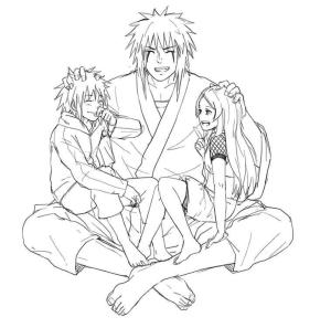 Jiraiya boyama sayfası,  coloring page, Jiraiya ve Minato, Kushina, 