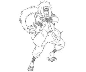 Jiraiya boyama sayfası,  coloring page, Jiraiya Dövüş, 