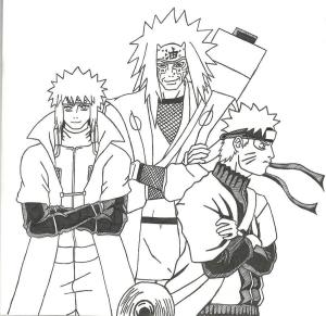 Jiraiya boyama sayfası,  coloring page, Jiraiya, Minato ve Naruto, 