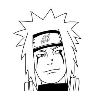 Jiraiya boyama sayfası,  coloring page, Jiraiya’nın Yüzü Gülümsüyor, 