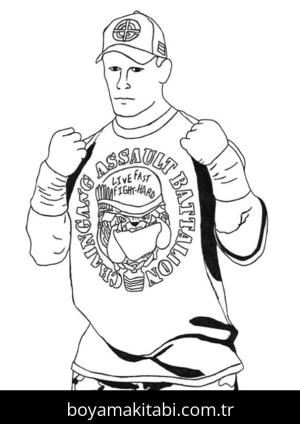 John Cena boyama sayfası – boyama çalışması, yaratıcılığı geliştirir