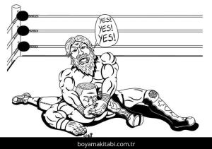 John Cena boyama sayfası – sevimli karakter, sanatsal çalışma