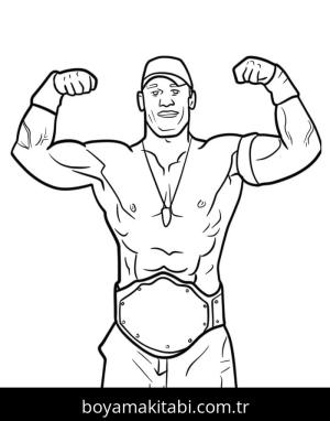 John Cena boyama sayfası – eğlenceli etkinlik, el becerilerini geliştirir