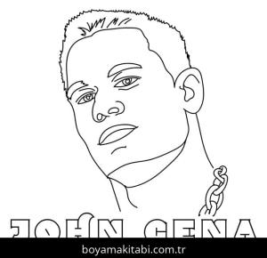 John Cena boyama sayfası – basit çizim, kolay boyama