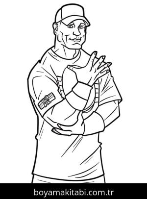 John Cena boyama sayfası – keyifli zaman, renkli çizimler