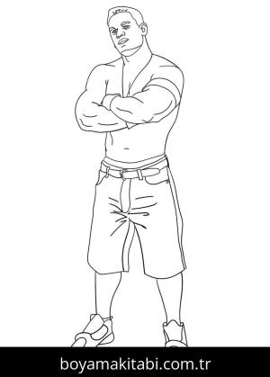 John Cena boyama sayfası – çocuk aktivitesi, PDF indir