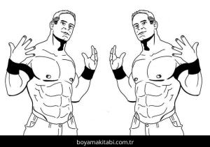 John Cena boyama sayfası – el becerilerini geliştirir, boyama çalışması