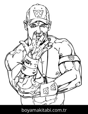 John Cena boyama sayfası – çizgi film temalı, basit çizim