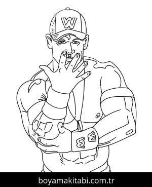 John Cena boyama sayfası – basit çizim, kolay boyama