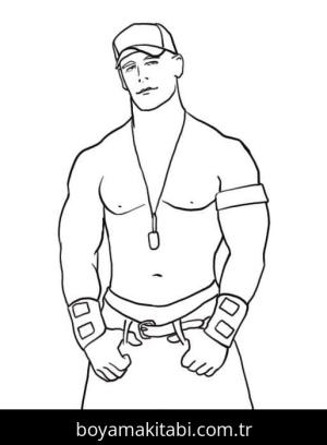 John Cena boyama sayfası – sevimli karakter, sanatsal çalışma