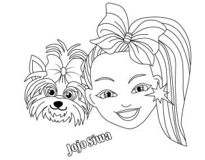 JoJo Siwa boyama sayfası,  coloring page, Jojo Siwa ile Bowbow, 