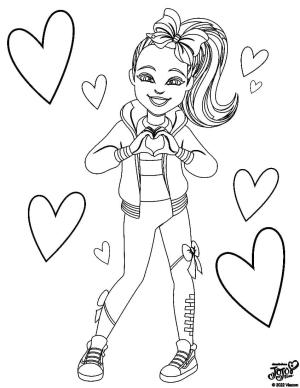 JoJo Siwa boyama sayfası,  coloring page, Jojo Siwa’yı Seviyorum, 