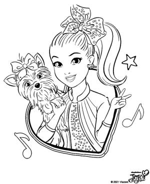 JoJo Siwa boyama sayfası,  coloring page, Bowbow Ve Jojo Siwa, 