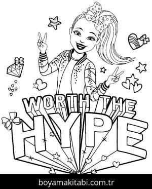 JoJo Siwa boyama sayfası – keyifli zaman, renkli çizimler