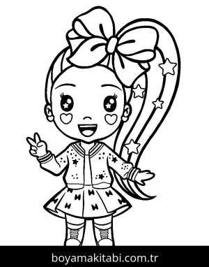 JoJo Siwa boyama sayfası – el becerilerini geliştirir, boyama çalışması