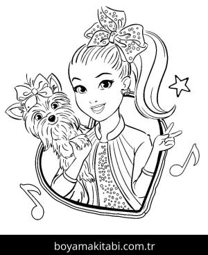 JoJo Siwa boyama sayfası – boyama etkinliği, çocuk aktivitesi