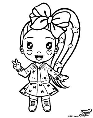 JoJo Siwa boyama sayfası,  coloring page, Jojo Siwa Chibi, 