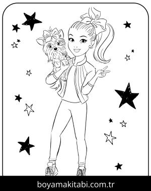 JoJo Siwa boyama sayfası – çocuklar için, çizgi film temalı