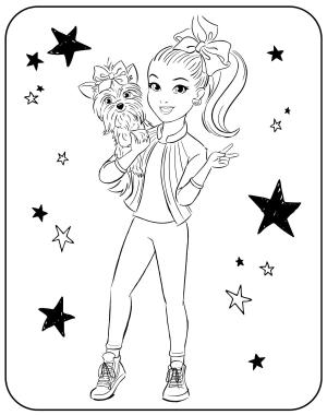 JoJo Siwa boyama sayfası,  coloring page, Jojo Siwa Ve Bowbow, 