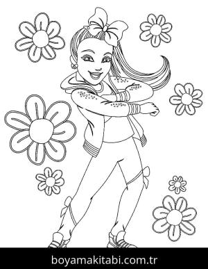 JoJo Siwa boyama sayfası – boyama çalışması, yaratıcılığı geliştirir