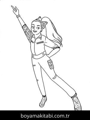 JoJo Siwa boyama sayfası – boyama etkinliği, çocuk aktivitesi