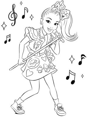 JoJo Siwa boyama sayfası,  coloring page, Jojo Siwa şarkı Söylüyor, 