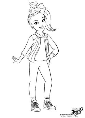 JoJo Siwa boyama sayfası,  coloring page, Tatlı Jojo Siwa Sevimli, 