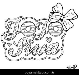 JoJo Siwa boyama sayfası – basit çizim, kolay boyama