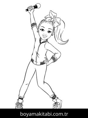 JoJo Siwa boyama sayfası – PDF indir, sevimli karakter