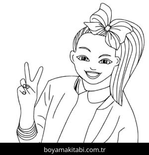 JoJo Siwa boyama sayfası – kolay boyama, eğitici aktivite