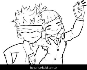 Jujutsu Kaisen boyama sayfası – eğlenceli etkinlik, el becerilerini geliştirir