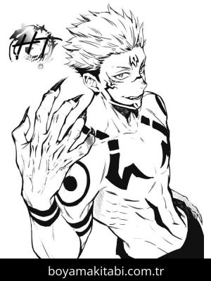 Jujutsu Kaisen boyama sayfası – evde etkinlik, ücretsiz yazdır
