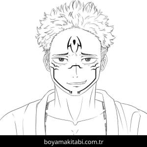 Jujutsu Kaisen boyama sayfası – kolay boyama, eğitici aktivite