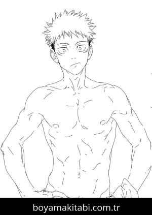 Jujutsu Kaisen boyama sayfası – çocuk aktivitesi, PDF indir