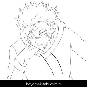Jujutsu Kaisen boyama sayfası – renkli çizimler, okul öncesi