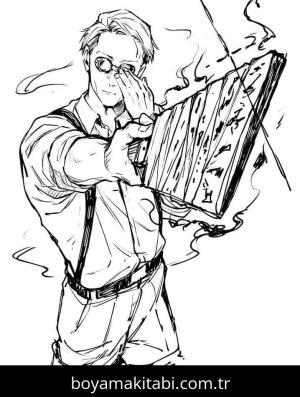 Jujutsu Kaisen boyama sayfası – renkli çizimler, okul öncesi