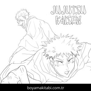 Jujutsu Kaisen boyama sayfası – yaratıcılığı geliştirir, keyifli zaman