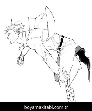 Jujutsu Kaisen boyama sayfası – yaratıcılık, eğlenceli etkinlik