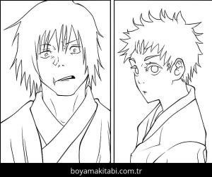 Jujutsu Kaisen boyama sayfası – boyama etkinliği, çocuk aktivitesi