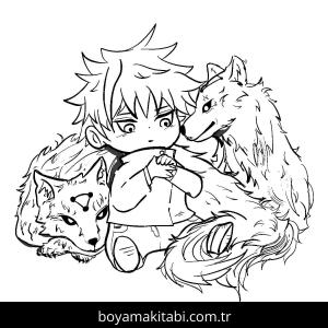 Jujutsu Kaisen boyama sayfası – basit çizim, kolay boyama